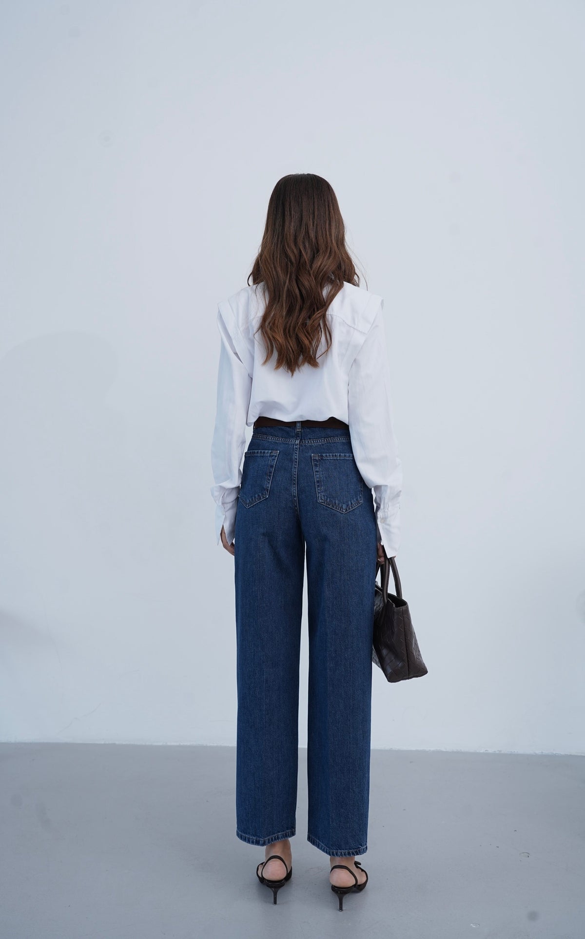 Yüksek Bel Kemer Detaylı Balon Kalıp Dark Blue Jean Pantolon