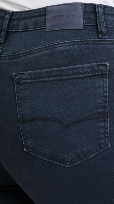 Yüksek Bel  Battal Kesim Boru Paça Blue Black Jean Pantolon