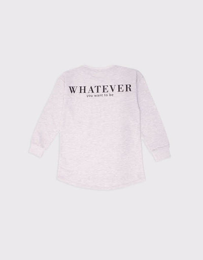 Baskılı Genç Kız Kazak Rahat Kesim | 9–15 Yaş | RG Brand | RG3254 - GRİ