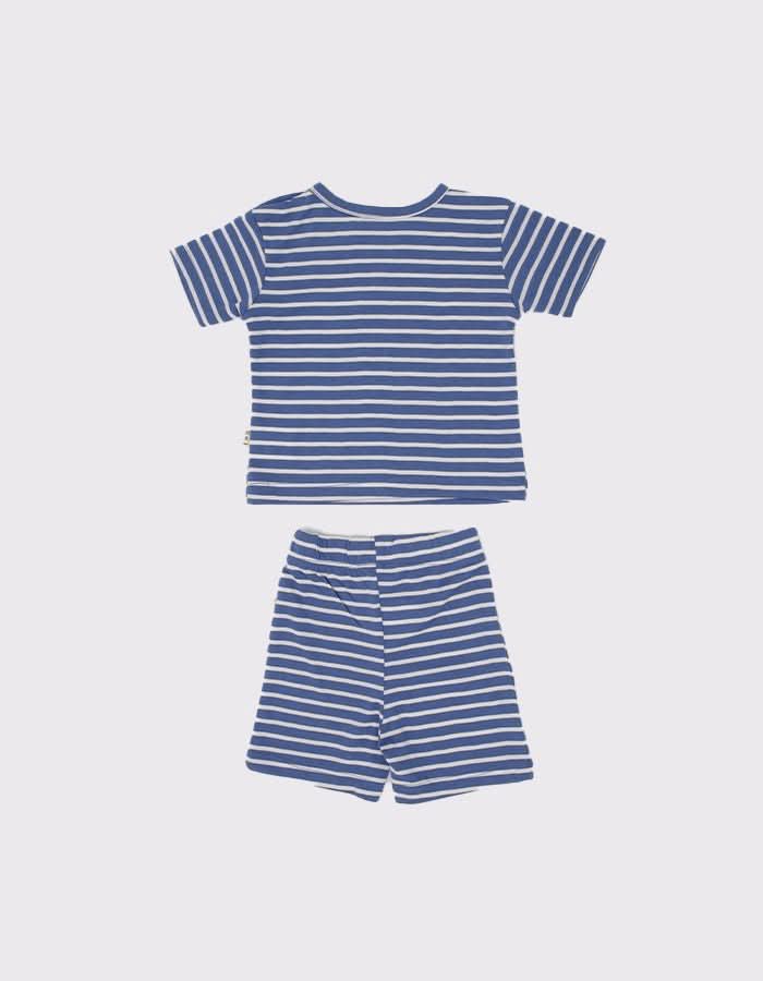Unisex Bebek Çizgili Tişört ve Şort Takımı | 0–24 Ay | RG Brand | RG333 - SİYAH