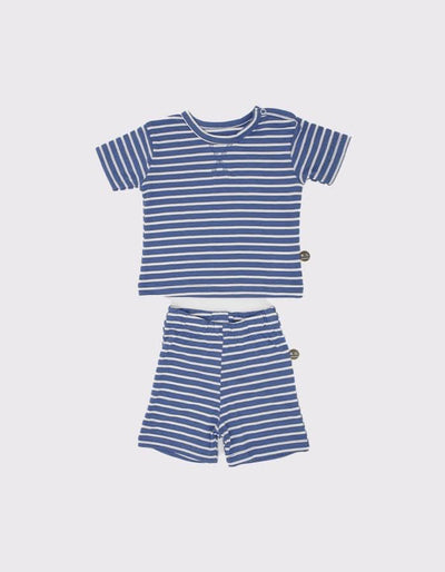 Unisex Bebek Çizgili Tişört ve Şort Takımı | 0–24 Ay | RG Brand | RG333 - SİYAH