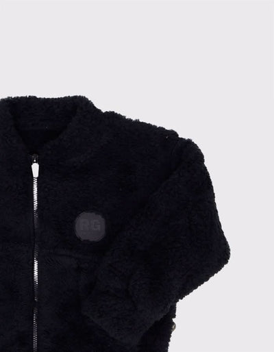 Bebek Unisex Fermuarlı ve Cepli Kışlık Hırka | 6 Ay–4 Yaş | RG Brand | RG258 - SİYAH