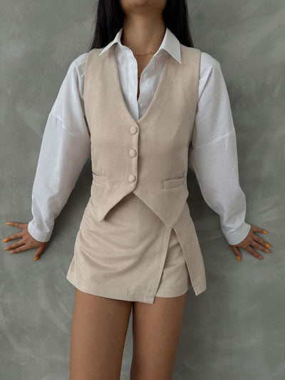 Suet Wholesale Vest - Beige