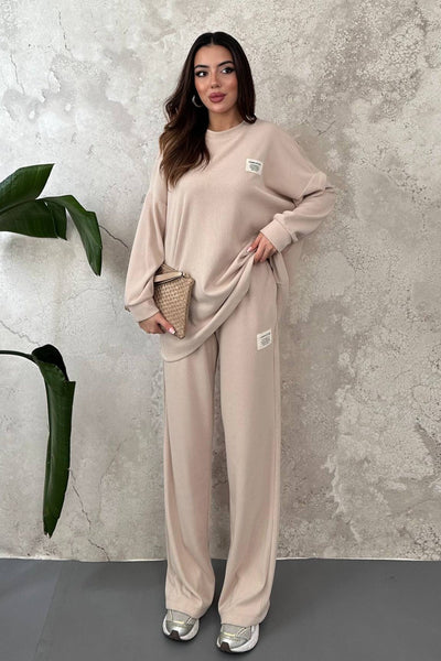 Bej Salaş Sweat Ve Pantolon