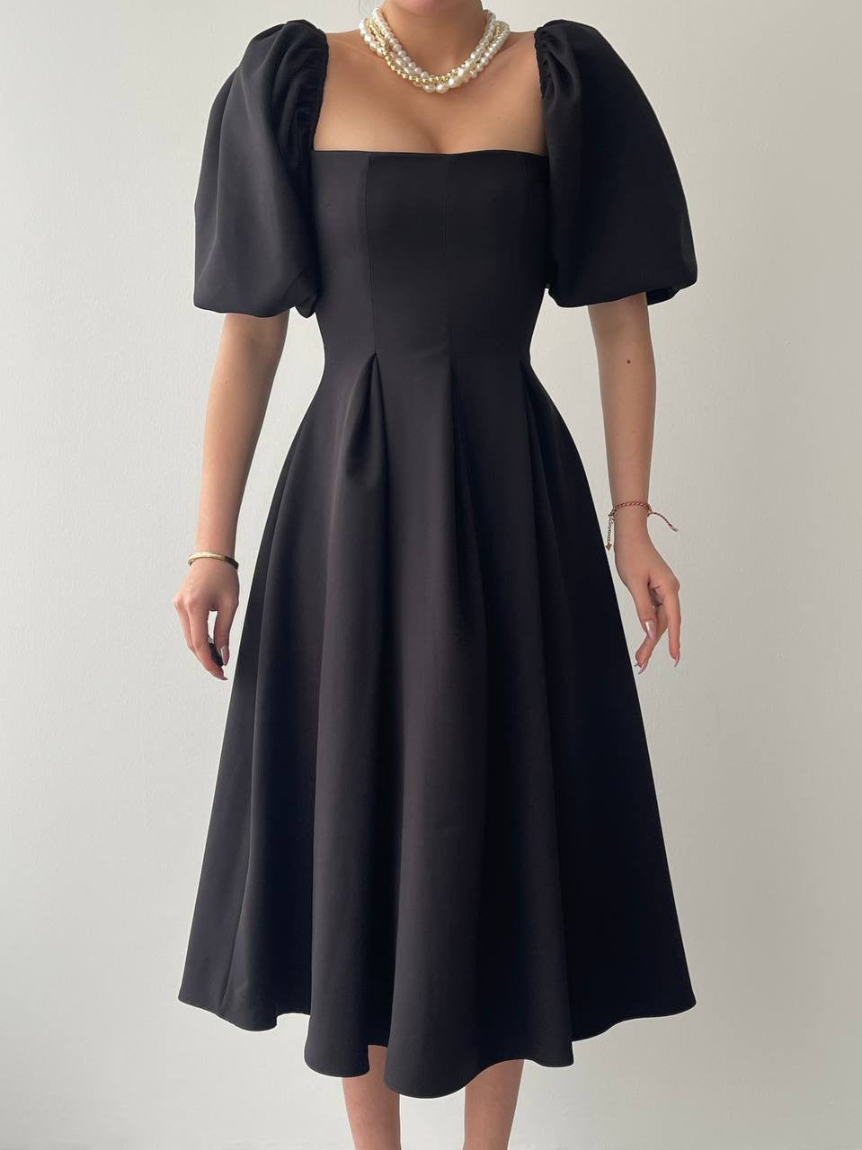 Rochie Midi Benjamin cu fustă plisată