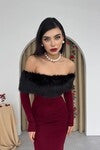 Bestia Rochie fără bretele cu detalii din pene