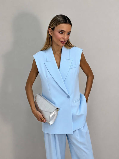BLAZER VATKALI SIRT DEYALI YELEKLİ TAKIM