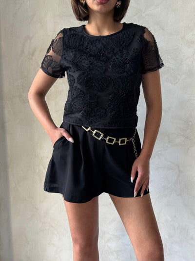 Wholesale Beaded Blouse - Black | Topshow