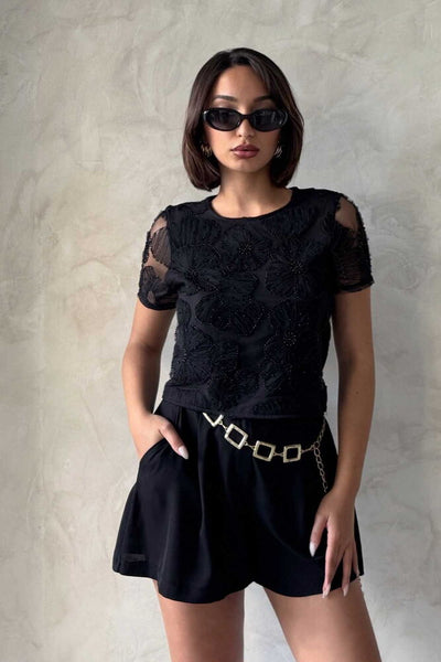 Wholesale Beaded Blouse - Black | Topshow