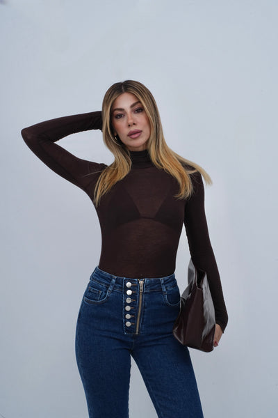 Yüksek Bel Önden Düğme Detaylı Fermuarlı Yarım Boru Paça Dark Blue Jean Pantolon