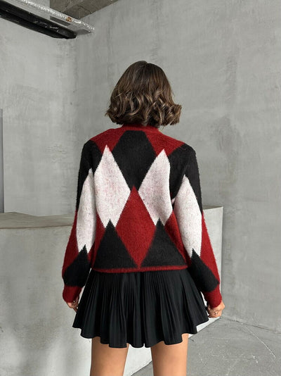 K- Knitwear Wholesale Sweater - Burgundy