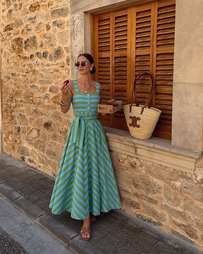 ROCHIE ELEGANTĂ CU DUNGI LONGITUDINALE