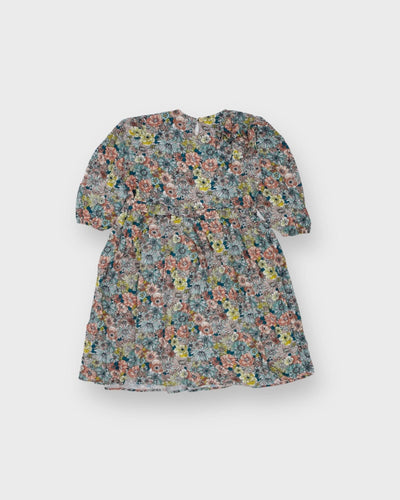 Gathered Cotton Dress for Young Girls with Belt and Buckle | Ages 9-15 | RG Brand | RG3332 - GRAY