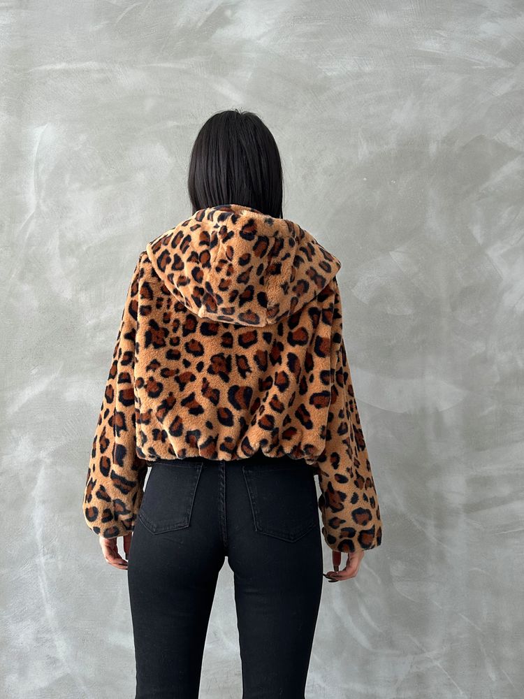 Jachete de pluș cu imprimeu leopard, en-gros - Camel Leopard