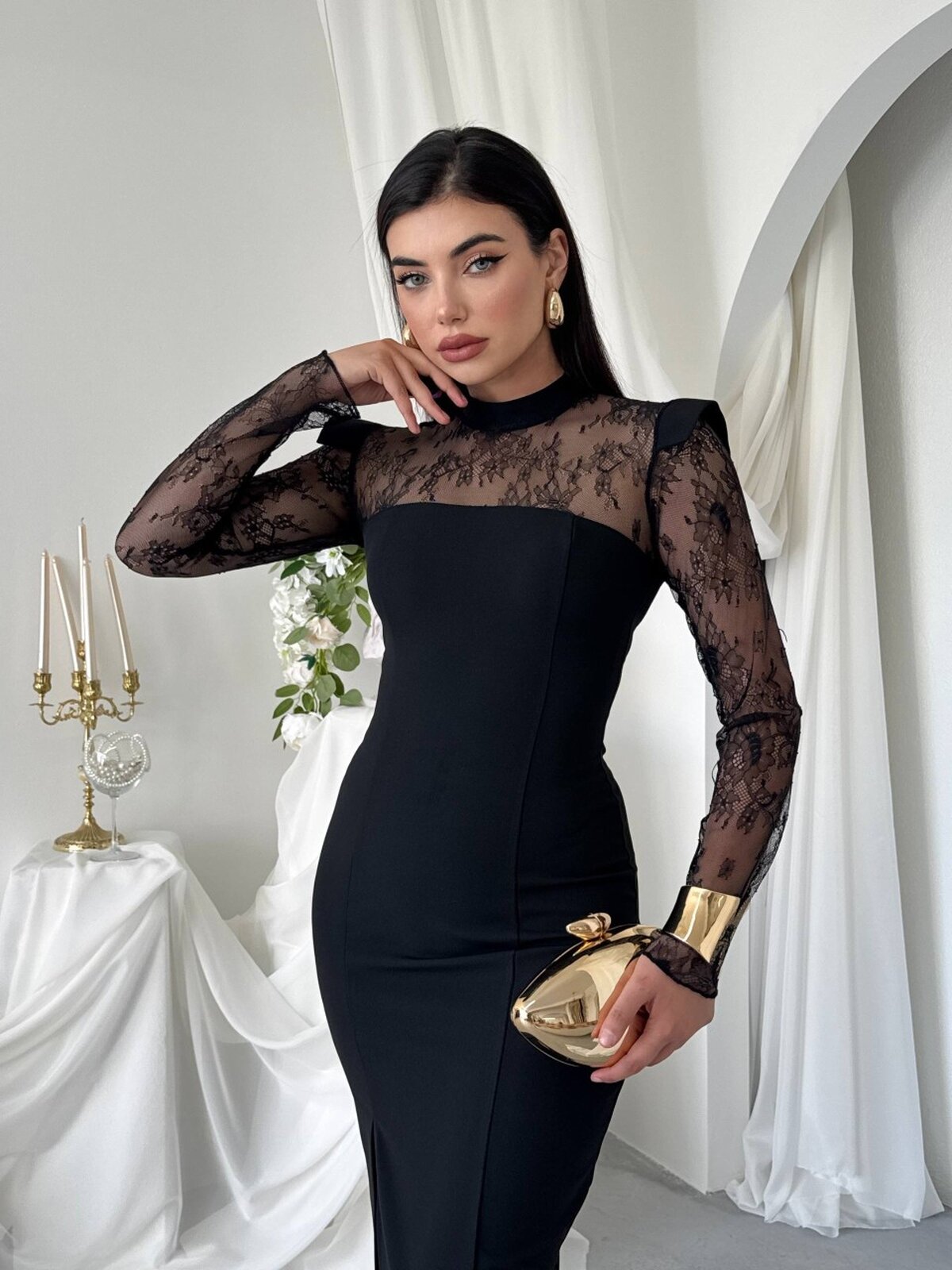Ceaz Transparan Detaylı Elbise