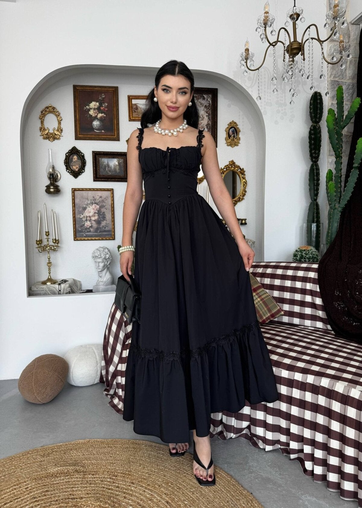 Rochie Midi în Carouri