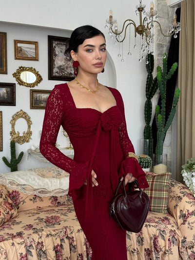 Cesam Gül Detaylı Elbise