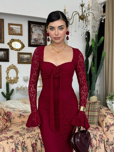 Cesam Gül Detaylı Elbise