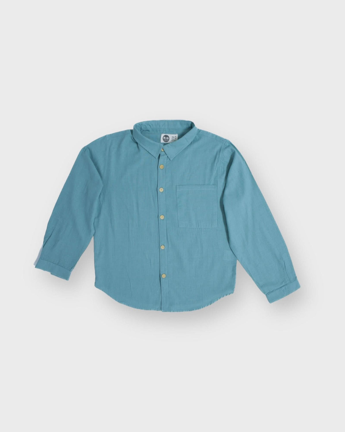 Çocuk Keten Terletmeyen Uzun Kollu Gömlek | 3–9 Yaş | RG Brand | RG1492 - MAVİ