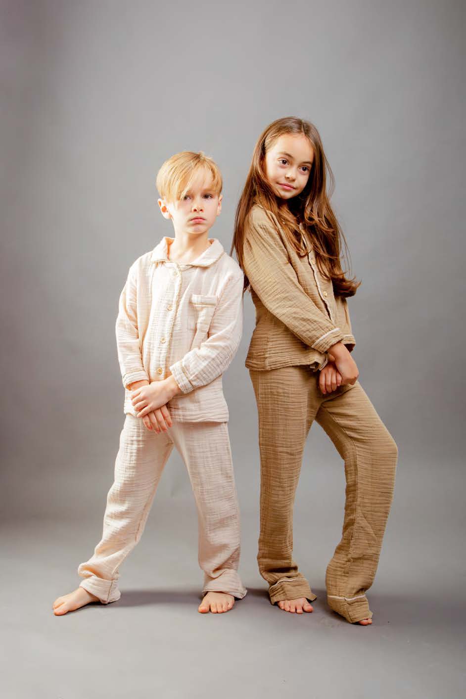 Çocuk Müslin Pijama Takımı | 3–9 Yaş | RG Brand | RG1548 - VİZON