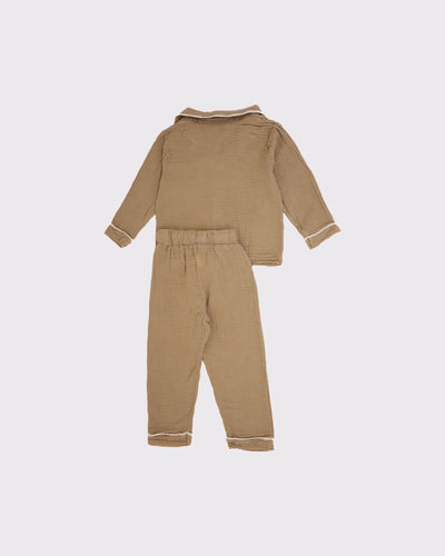 Çocuk Müslin Pijama Takımı | 3–9 Yaş | RG Brand | RG1548 - KAHVERENGİ