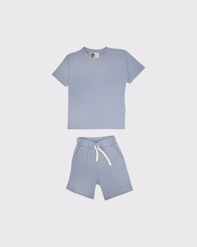 Çocuk Unisex Pamuk Şort ve Tişört Takımı | 3–9 Yaş | RG Brand | RG1544 - MAVİ
