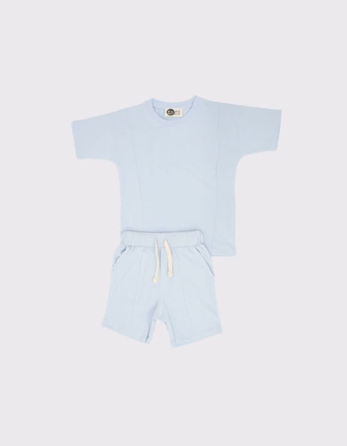Çocuk Unisex Pamuk Şort ve Tişört Takımı | 3–9 Yaş | RG Brand | RG1544 - MAVİ