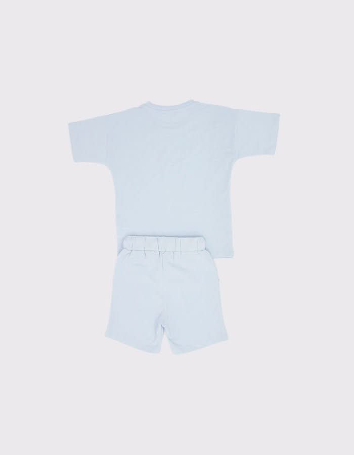 Çocuk Unisex Pamuk Şort ve Tişört Takımı | 3–9 Yaş | RG Brand | RG1544 - MAVİ