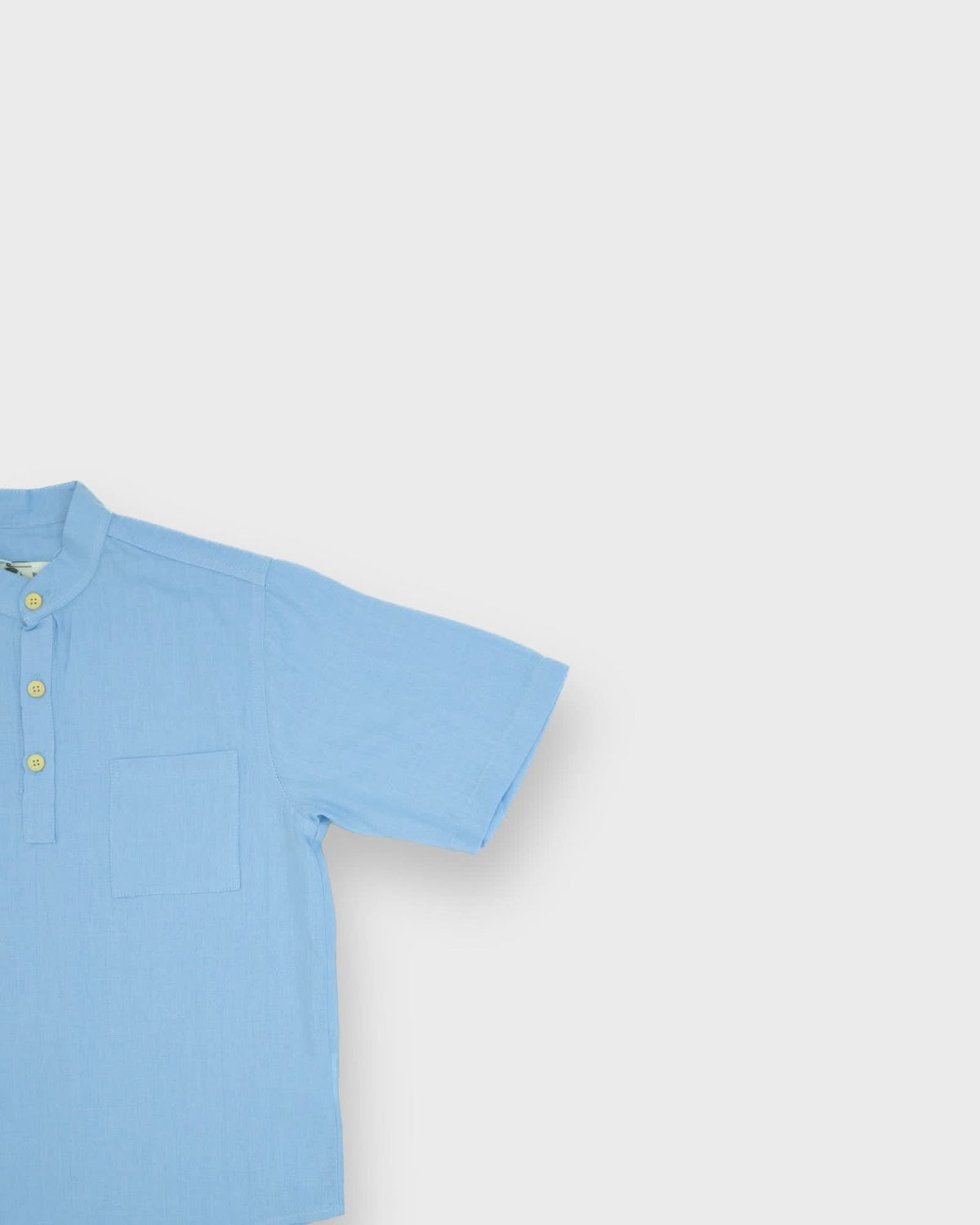Çocuk Yazlık Keten Yaka Gömlek | 3–9 Yaş | RG Brand | RG1496 - MAVİ