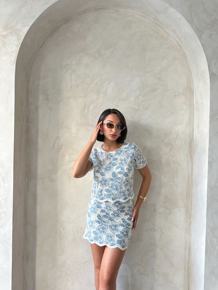 Bluză din dantelă - Albastră | Topshow