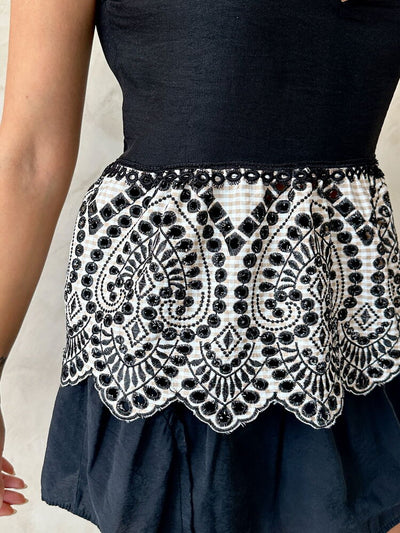 Bluză fără mâneci, brodată, en-gros - Black Stone | Topshow