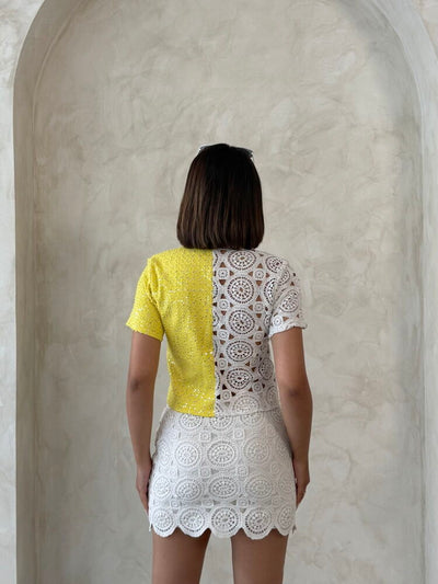 Denim Lace Wholesale Shirt - Raw Yellow | Topshow
