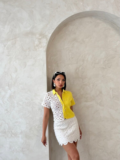 Denim Lace Wholesale Shirt - Raw Yellow | Topshow
