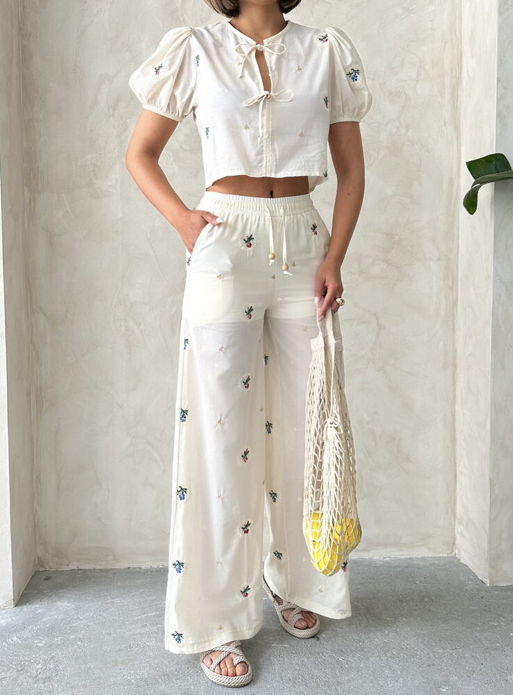 Embroidered Wholesale Pants - Stone | Topshow