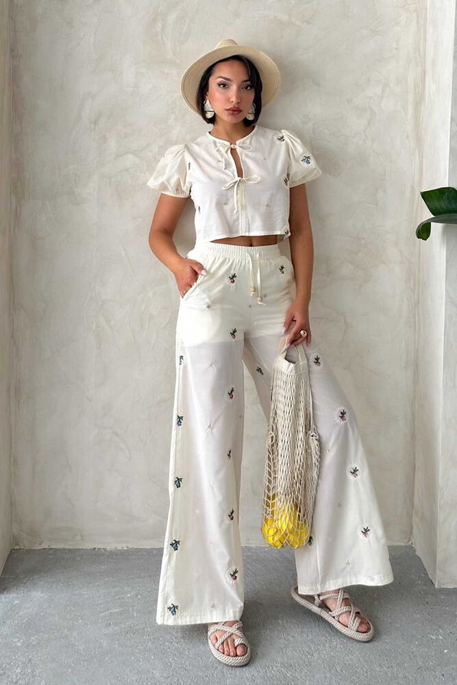 Embroidered Wholesale Pants - Stone | Topshow