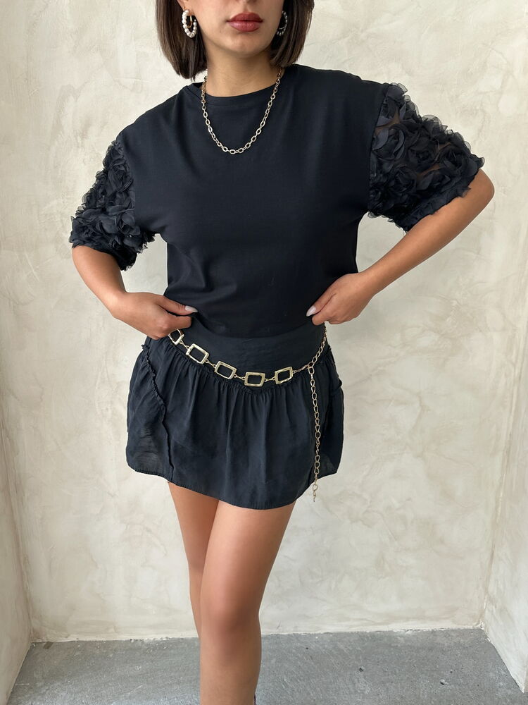 Tricou cu mânecă - Negru Topshow