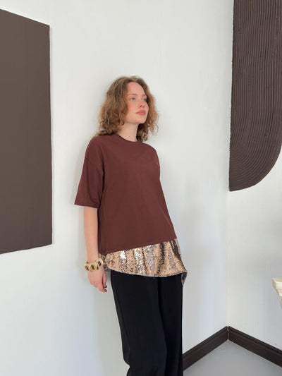 TRICOU CU PAIETE D 3060 - MARO CUPRU