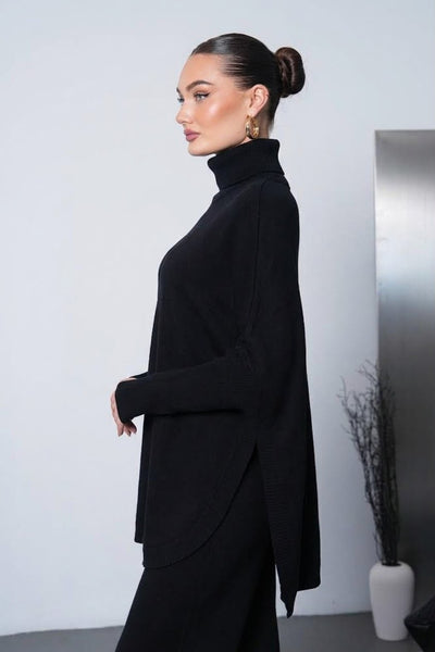 Soft&amp;Cozy Oversize Triko Takım - Siyah
