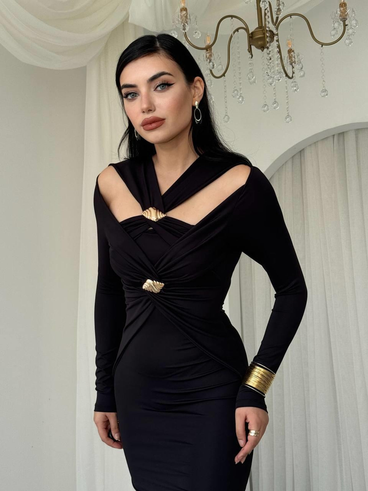 Rochie amplă Dande cu detalii