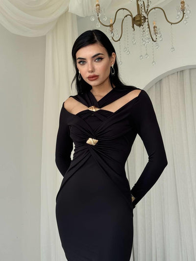 Rochie amplă Dande cu detalii