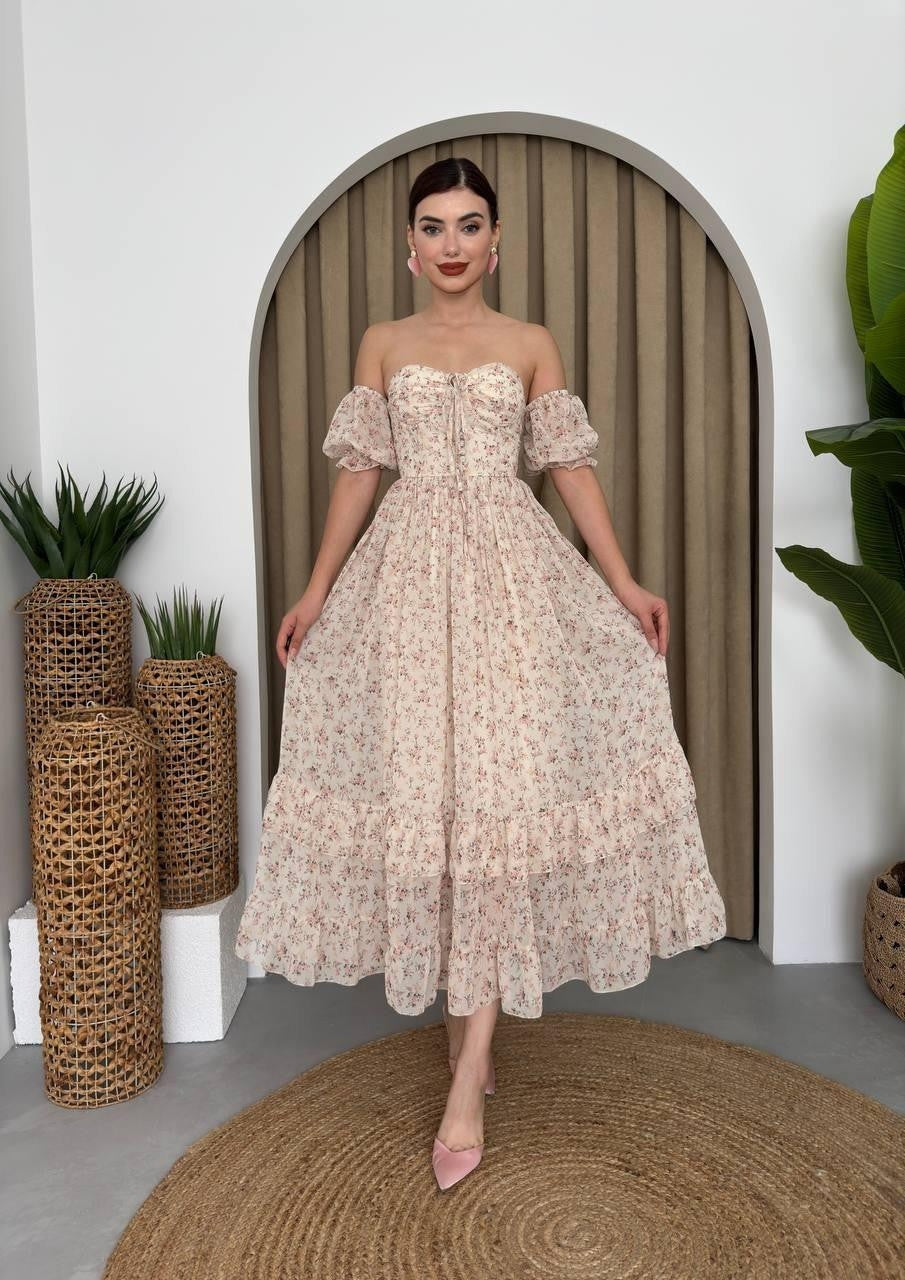 Rochie cu elastic în talie Della Beli