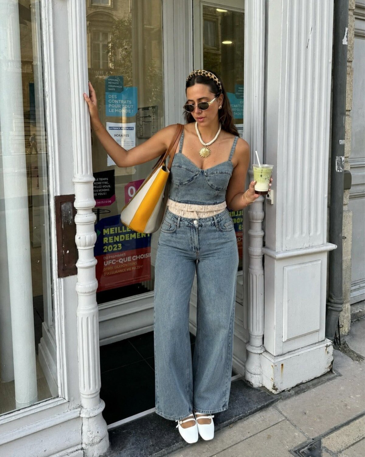 SET CU DETALIU DENIM ȘI DANTELĂ