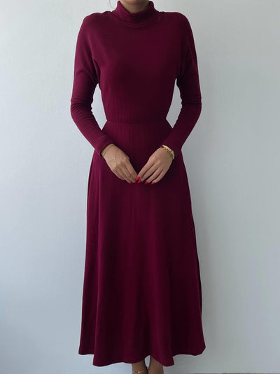 Dina Boğazlı Midi Elbise