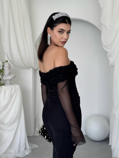 Rochie Dokru cu detalii florale