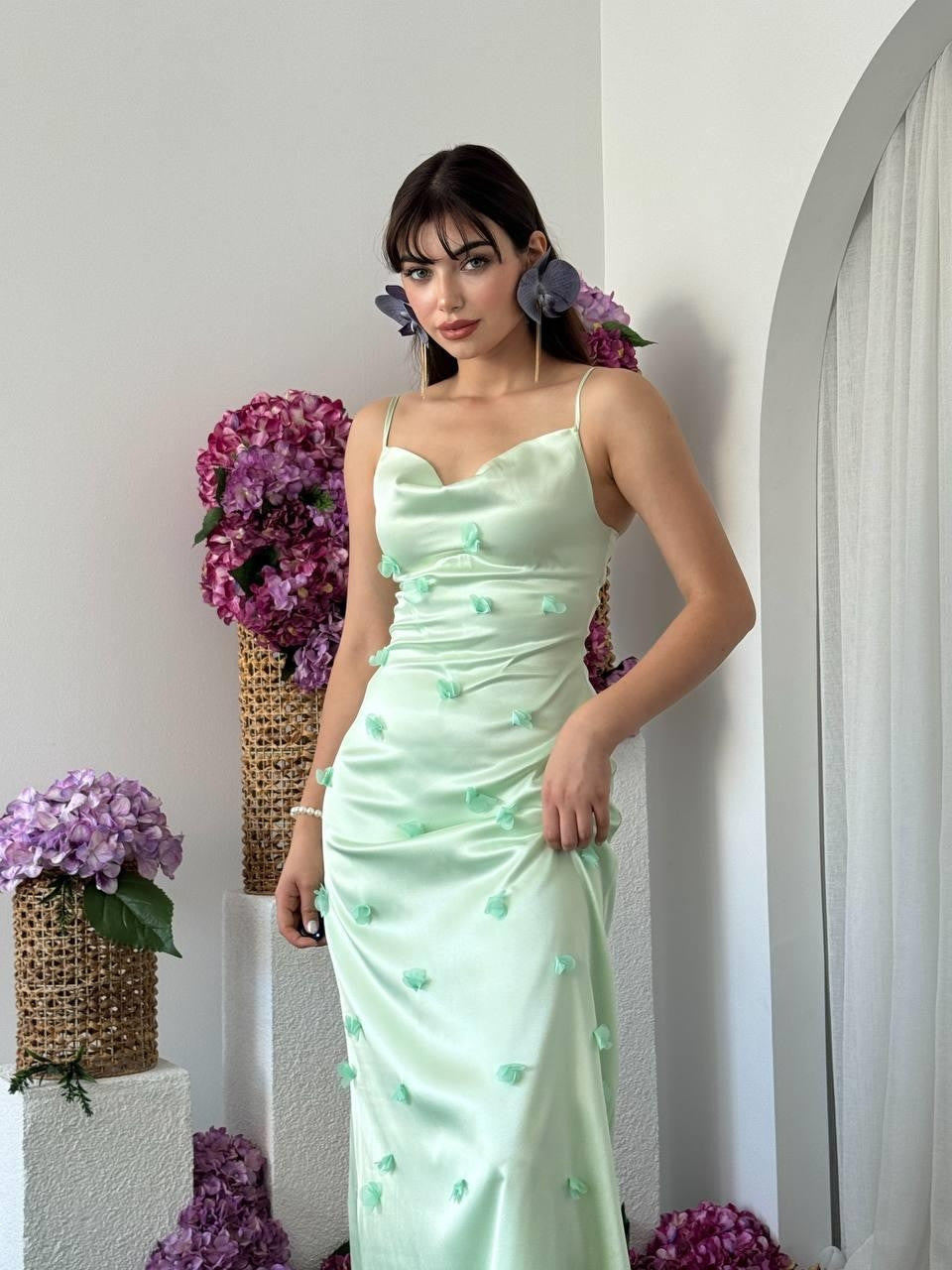 Rochie Dora cu detalii florale