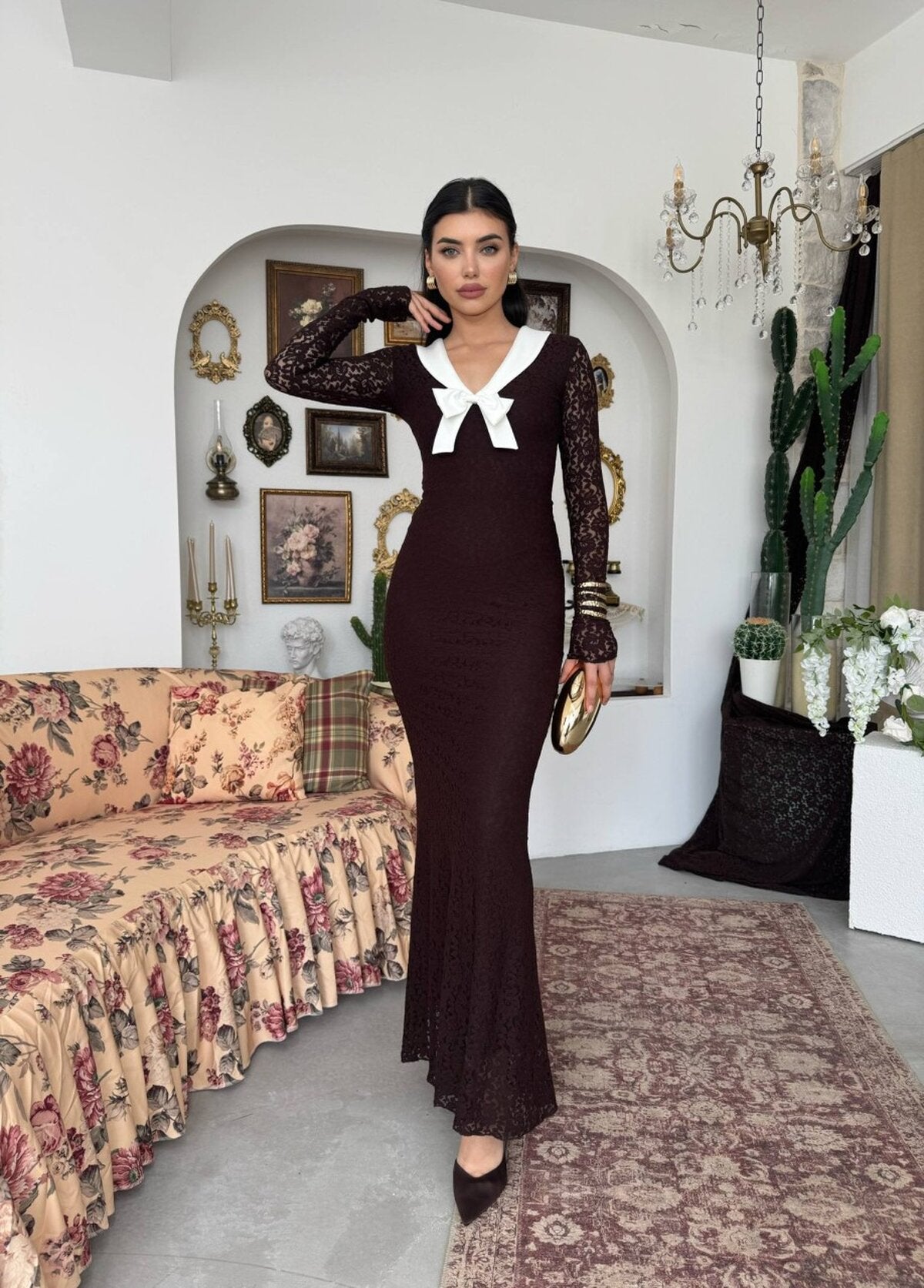 Rochie cu fundă decorativă Duyru