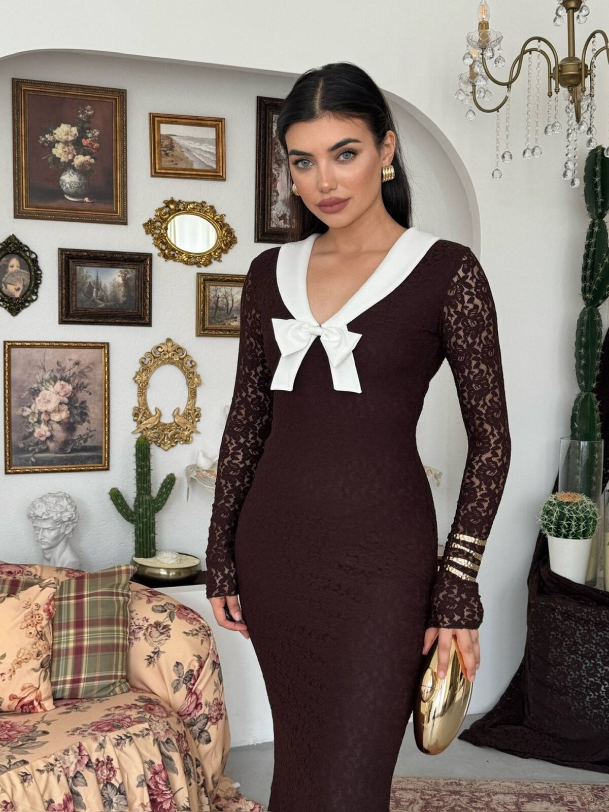 Rochie cu fundă decorativă Duyru
