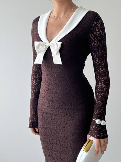 Rochie cu fundă decorativă Duyru
