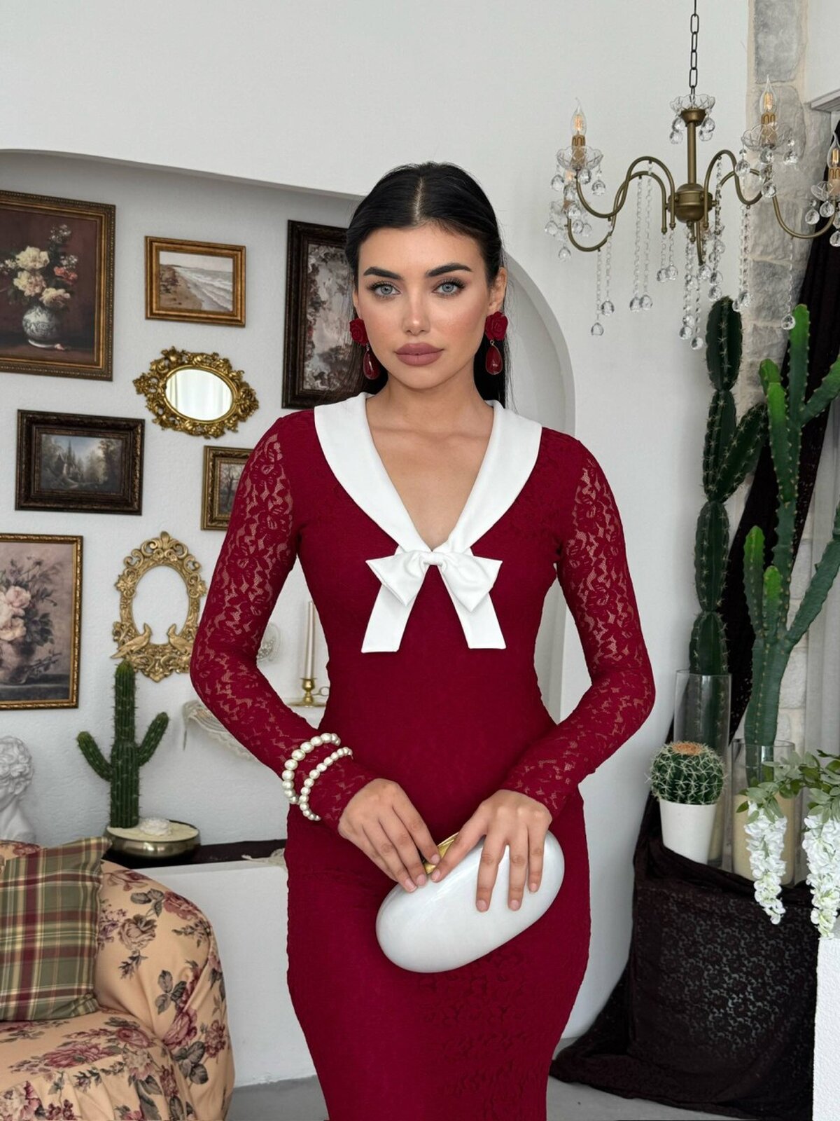 Duyru Fiyonk Detaylı Elbise