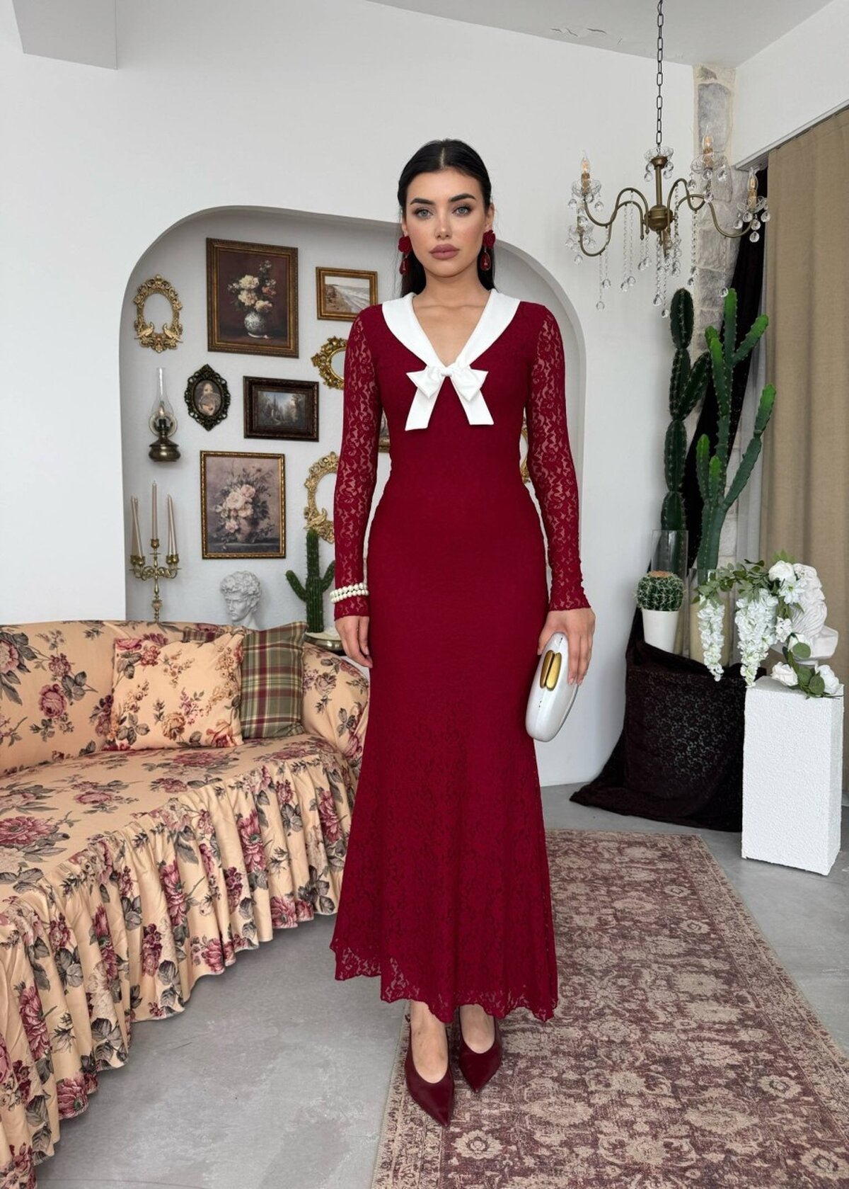 Duyru Fiyonk Detaylı Elbise